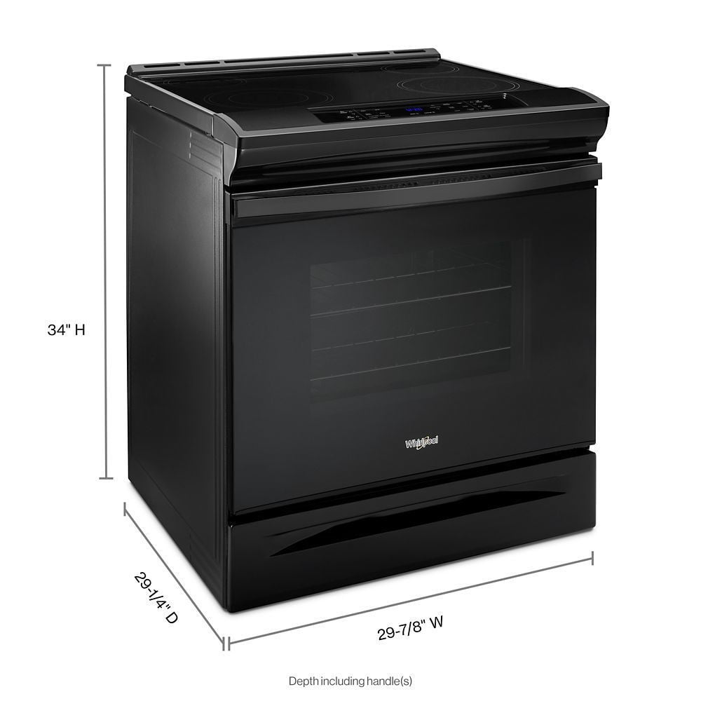 Whirlpool WEE510SAGB 4.8 Cu. Ft. Guided Electric Front Control Range With The Easy-Wipe Ceramic Glass Cooktop