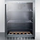 Summit SCR2466 Built-In Undercounter Beverage Refrigerator With Seamless Trimmed Glass Door, Digital Controls, Lock, And Black Cabinet