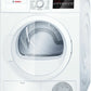 Bosch WTG86400UC 300 Series Cond. Dryer - 208/240V, Cap. 4.0 Cu.Ft., 15 Cyc.,67 Dba Galv.Drum, White/Door Non-Rev.