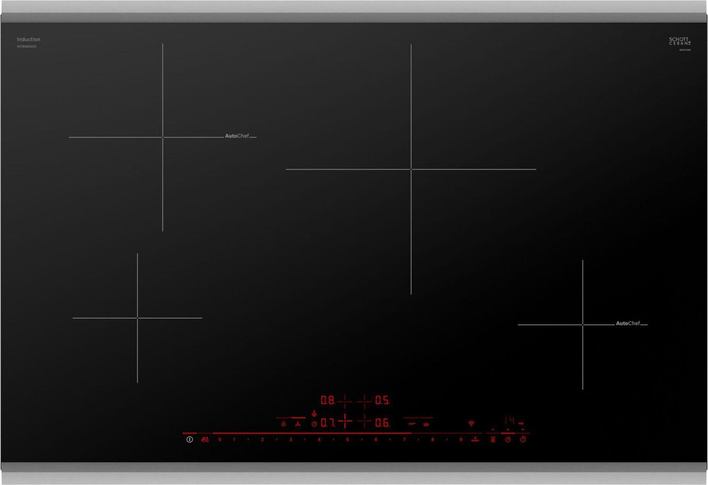 Bosch NIT8060SUC 800 Series Induction Cooktop 30'' Black, Surface Mount With Frame Nit8060Suc