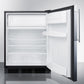 Summit AL652BBIFR Built-In Undercounter Ada Compliant Refrigerator-Freezer For General Purpose Use, W/Dual Evaporator Cooling, Ss Frame For Slide-In Panels, And Black Cabinet