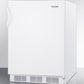 Summit AL650BI Built-In Undercounter Ada Compliant Refrigerator-Freezer For General Purpose Use, With Dual Evaporator Cooling, Cycle Defrost, And White Exterior