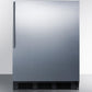 Summit CT663BKBISSHV Built-In Undercounter Refrigerator-Freezer For Residential Use, Cycle Defrost W/Deluxe Interior, Stainless Steel Wrapped Door, Thin Handle, And Black Cabinet