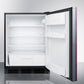 Summit FF6BKBI7IF Commercially Listed Built-In Undercounter All-Refrigerator For General Purpose Use, Auto Defrost W/Integrated Door Frame For Overlay Panels And Black Cabinet