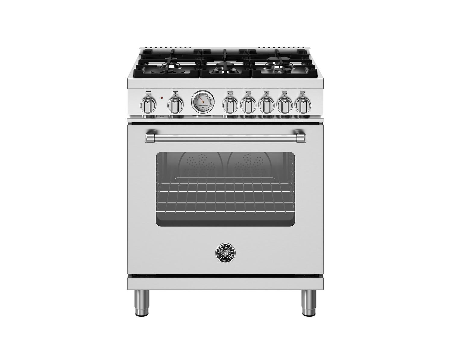 Bertazzoni MAS305DFMXV 30 Inch Dual Fuel, 5 Burners, Electric Oven Stainless Steel