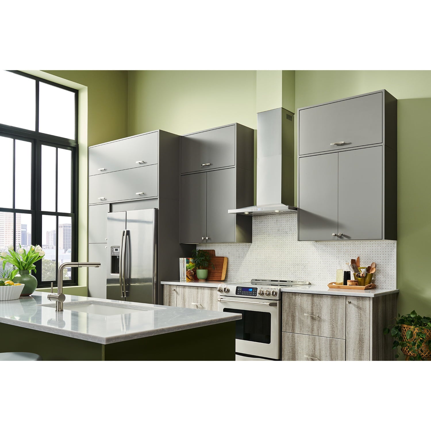 Broan BWS2304SS Broan® 30-Inch Convertible Wall-Mount Low Profile Pyramidal Chimney Range Hood, 450 Max Cfm, Stainless Steel