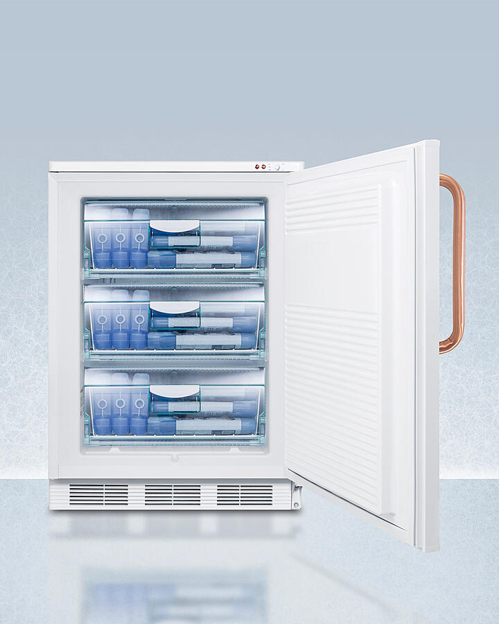 Summit VT65MLTBC 24 In. Wide Counter Height All-Freezer Capable Of -25 C Operation With Pure Copper Handle And Front-Mounted Lock