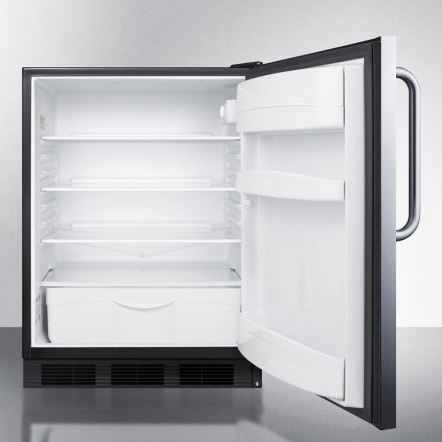 Summit FF6BCSSADA Ada Compliant All-Refrigerator For Built-In General Purpose Use, Auto Defrost With A Fully Wrapped Stainless Steel Exterior