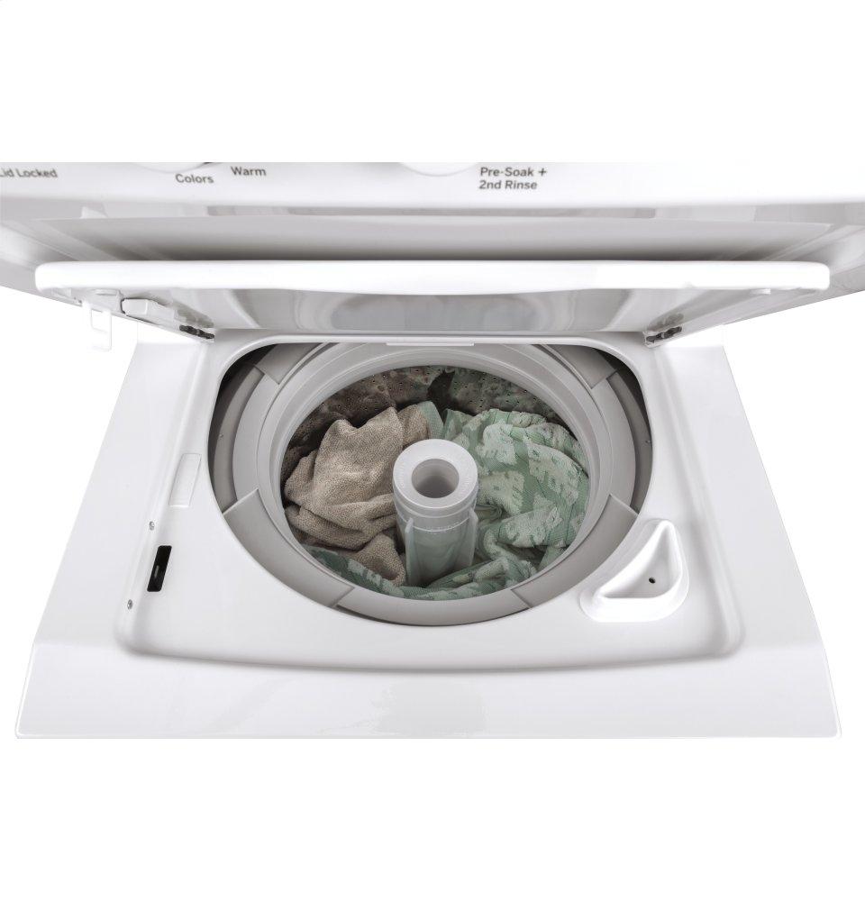 Ge Appliances GUD24ESSMWW Ge Unitized Spacemaker® 2.3 Cu. Ft. Capacity Washer With Stainless Steel Basket And 4.4 Cu. Ft. Capacity Electric Dryer
