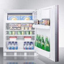 Summit CT66LBIIFADA Built-In Undercounter Ada Compliant Refrigerator-Freezer For General Purpose Use, Cycle Defrost W/Dual Evaporators, Panel-Ready Door, Lock, And White Cabinet