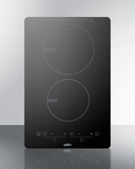 Summit SINC2B120 13" Wide 120V 2-Burner Induction Cooktop