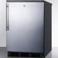 Summit FF7LBLBISSHV Commercially Listed Built-In Undercounter All-Refrigerator For General Purpose Use, Auto Defrost W/Ss Wrapped Door, Thin Handle, Lock, And Black Cabinet