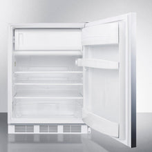 Summit AL650LBISSHH Built-In Undercounter Ada Compliant Refrigerator-Freezer For General Purpose Use, W/Dual Evaporator Cooling, Lock, Ss Door, Horizontal Handle, White Cabinet