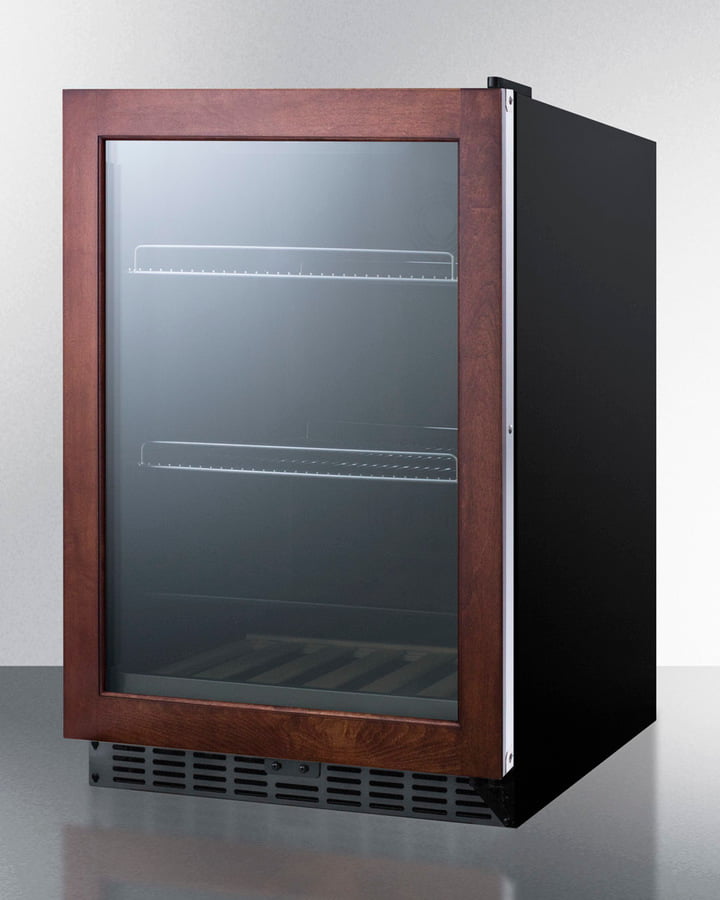 Summit SCR2466PNR Built-In Undercounter Beverage Refrigerator With Glass Door With Panel-Ready Frame, Digital Controls, And Black Cabinet
