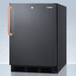 Summit FF7LBLKBITBCADA Ada Compliant Built-In Undercounter All-Refrigerator For General Purpose Or Commercial Use, With Pure Copper Handle, Lock, Auto Defrost Operation, And Black Exterior
