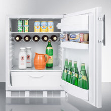 Summit FF61BIADA Ada Compliant Built-In Undercounter All-Refrigerator For Residential Use, Auto Defrost With Deluxe Interior And White Exterior Finish