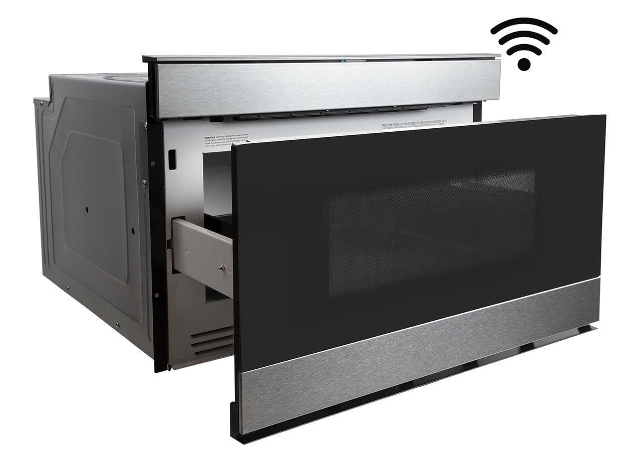 Sharp SMD2489ES 24 In. 1.2 Cu. Ft. 950W Sharp Stainless Steel Iot Easy Wave Open Microwave Drawer Oven