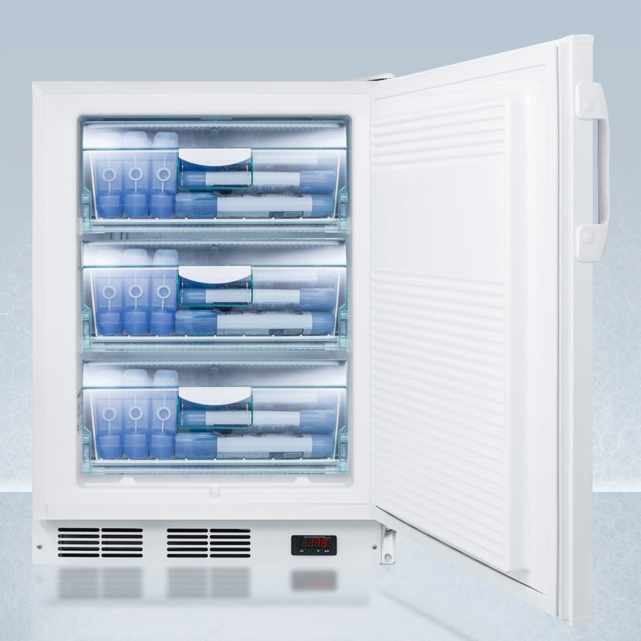 Summit VT65ML7PLUS2ADA Ada Compliant 24" Wide All-Freezer For Freestanding Use, Manual Defrost With A Nist Calibrated Thermometer, Lock, And -25 C Capability