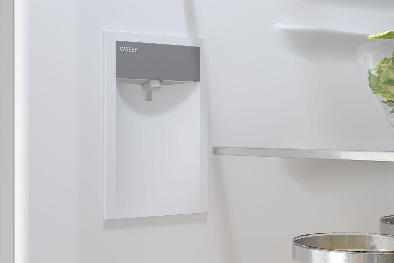 Bosch B24CB80ESW 800 Series Free-Standing Fridge-Freezer With Freezer At Bottom, Glass Door 24" White