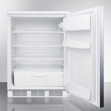 Summit FF6LWBI7SSHH Commercially Listed Built-In Undercounter All-Refrigerator For General Purpose Use, Auto Defrost W/Lock, Ss Wrapped Door, Horizontal Handle, And White Cabinet