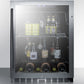Summit SCR2466CSS Built-In Undercounter Beverage Refrigerator With Seamless Trimmed Glass Door, Digital Controls, Lock, And Stainless Steel Cabinet