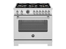 Bertazzoni MAS366BCFGMXT 36 Inch All Gas Range, 6 Brass Burners And Cast Iron Griddle Stainless Steel