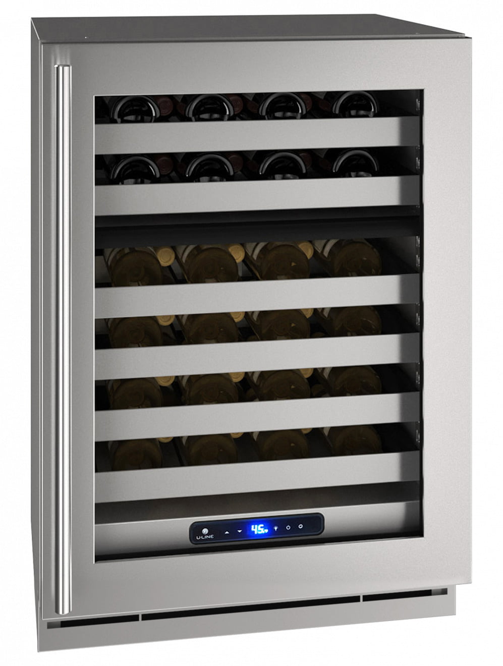 U-Line UHWD524SG51A Hwd524 24" Dual-Zone Wine Refrigerator With Stainless Frame Finish And Left-Hand Hinge Door Swing (115 V/60 Hz Volts /60 Hz Hz)