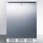 Summit FF7LBISSHH Commercially Listed Built-In Undercounter All-Refrigerator For General Purpose Use, Auto Defrost W/Lock, Ss Door, Horizontal Handle, And White Cabinet