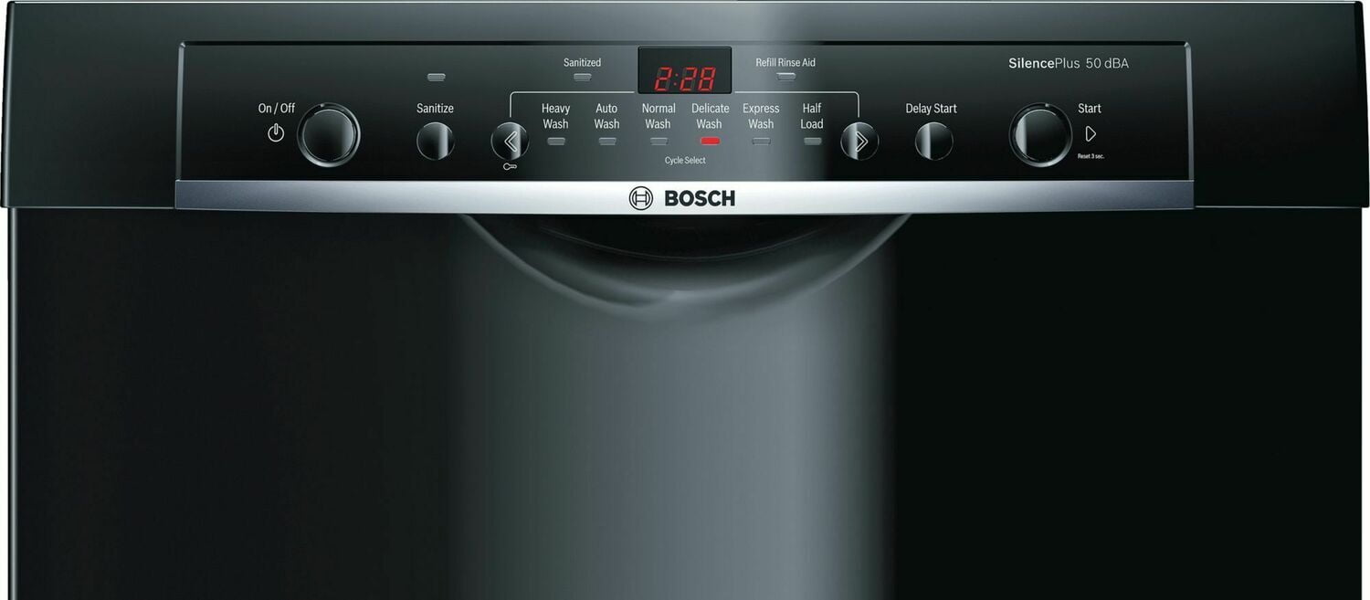 Bosch SHE3AR76UC Ascenta Recessed Hndl, 6/2 Cycles, 50 Dba, Adj Rack - Bl