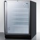 Summit SCR600BGLBISHADA Commercially Listed Ada Compliant Built-In Undercounter Beverage Center With Black Cabinet, Glass Door, Full-Length Towel Bar Handle, And Lock