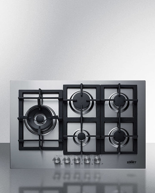 Summit GCJ5SS 30" Wide 5-Burner Gas Cooktop In Stainless Steel