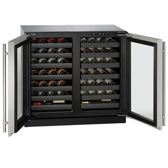 U-Line U3036WCWCS00B 3036Wcwc 36" Dual-Zone Wine Refrigerator With Stainless Frame Finish (115 V/60 Hz Volts /60 Hz Hz)