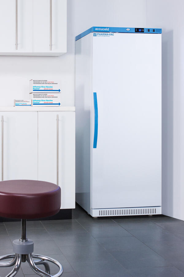 Summit ARS12PVDR Performance Series Pharma-Vac 12 Cu.Ft. Upright All-Refrigerator For Vaccine Storage With Six Ventilated Removable Drawers, Antimicrobial Silver-Ion Handle, And Hospital Grade Cord With 'Green Dot' Plug