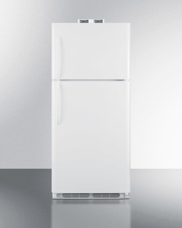 Summit BKRF21W 21 Cu.Ft. Break Room Refrigerator-Freezer In White With Nist Calibrated Alarm/Thermometers