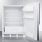 Summit FF6WBI7SSHVADA Ada Compliant Commercial All-Refrigerator For Built-In General Purpose Use, Auto Defrost W/Stainless Steel Wrapped Door, Thin Handle, And White Cabinet