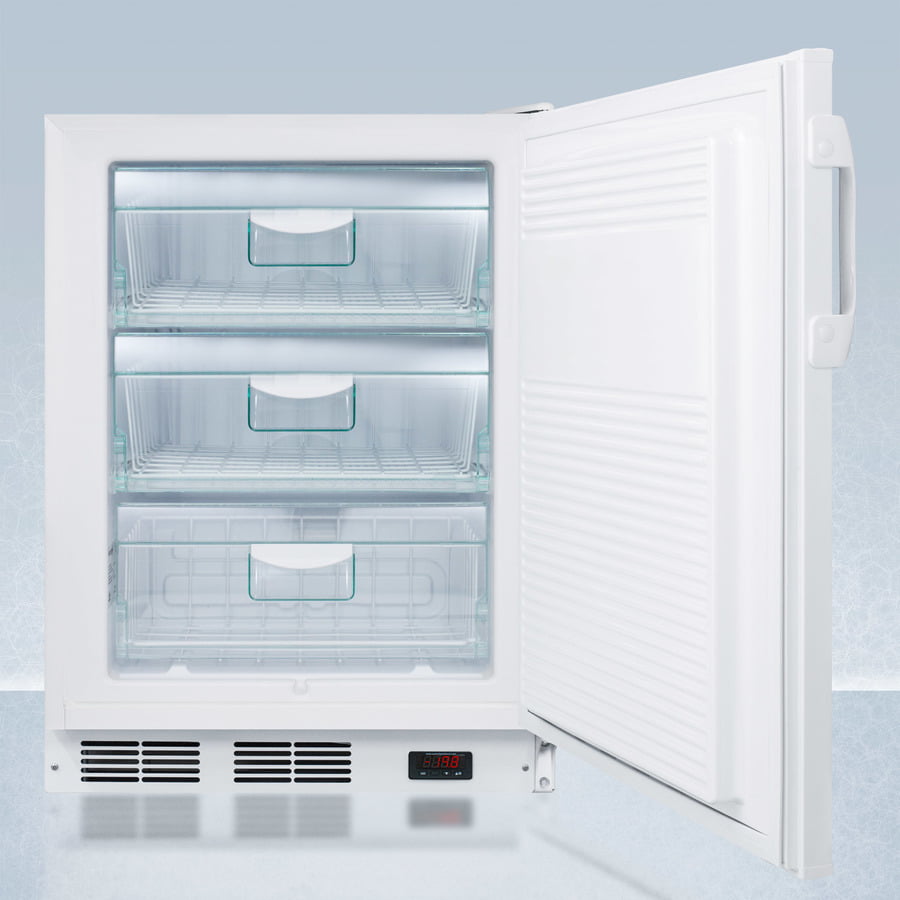 Summit VT65ML7PLUS2ADA Ada Compliant 24" Wide All-Freezer For Freestanding Use, Manual Defrost With A Nist Calibrated Thermometer, Lock, And -25 C Capability