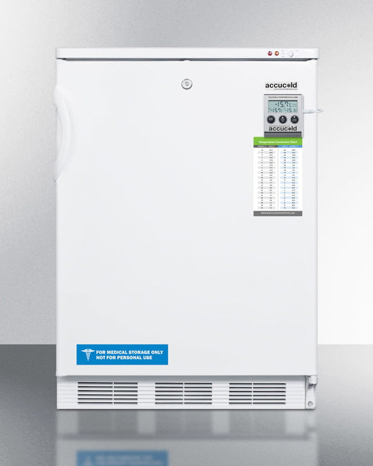 Summit VT65MLMED 24" Wide All-Freezer For Freestanding Use Capable Of -25 C Operation; Includes Audible Alarm, Lock, And Hospital Grade Plug