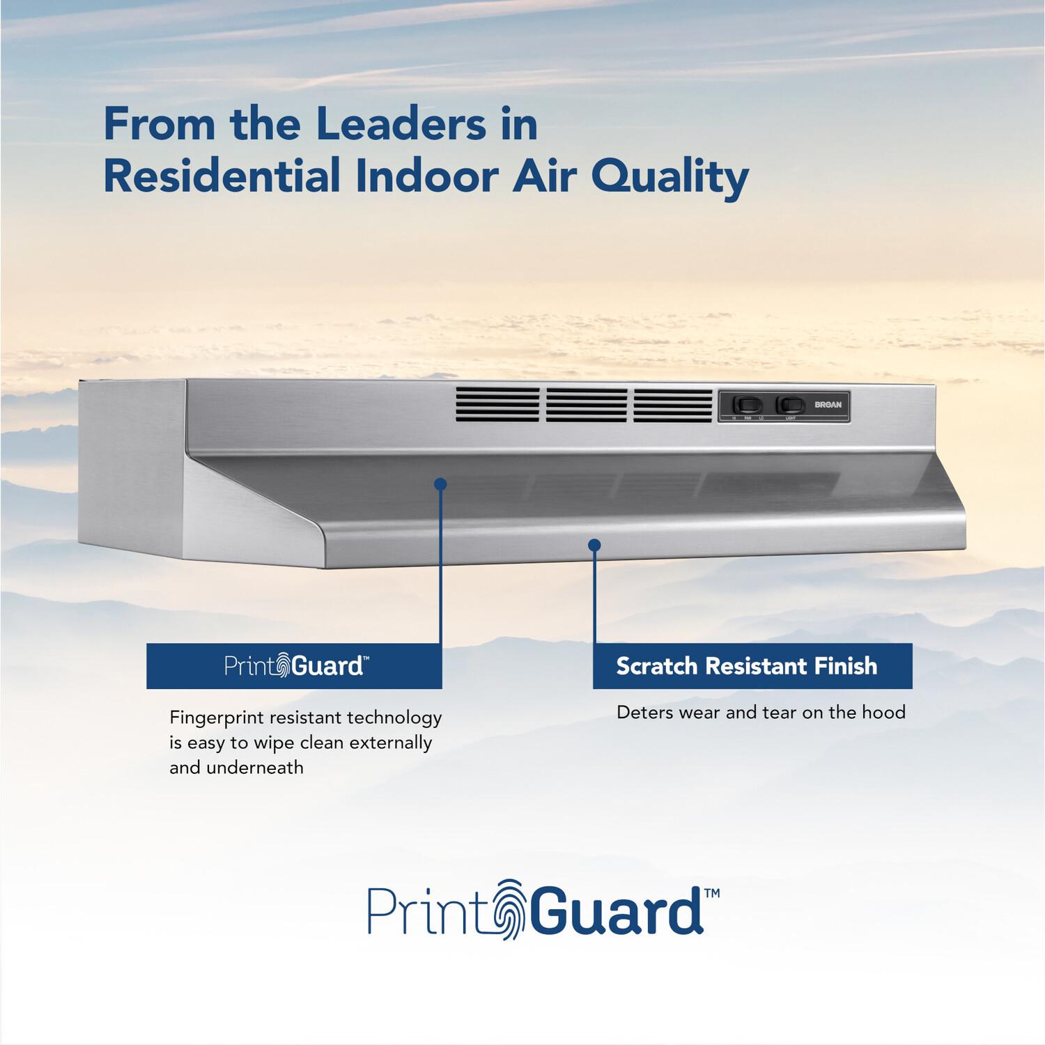 Broan 4130SF Broan® 30-Inch Ductless Under-Cabinet Range Hood, Stainless Finish With Printguard™