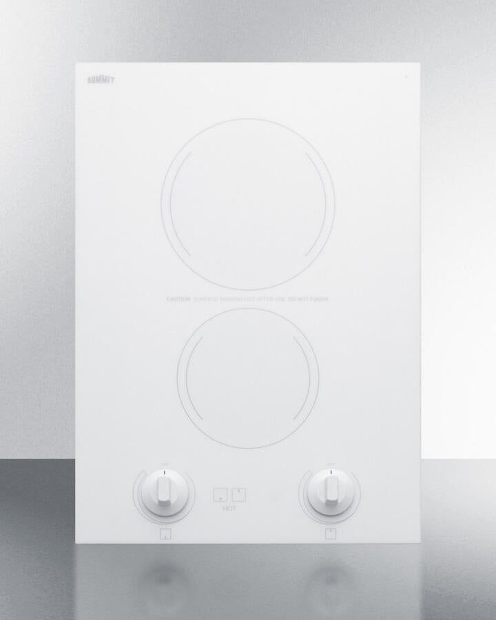 Summit CREK2W 15" Wide 230V 2-Burner Radiant Cooktop