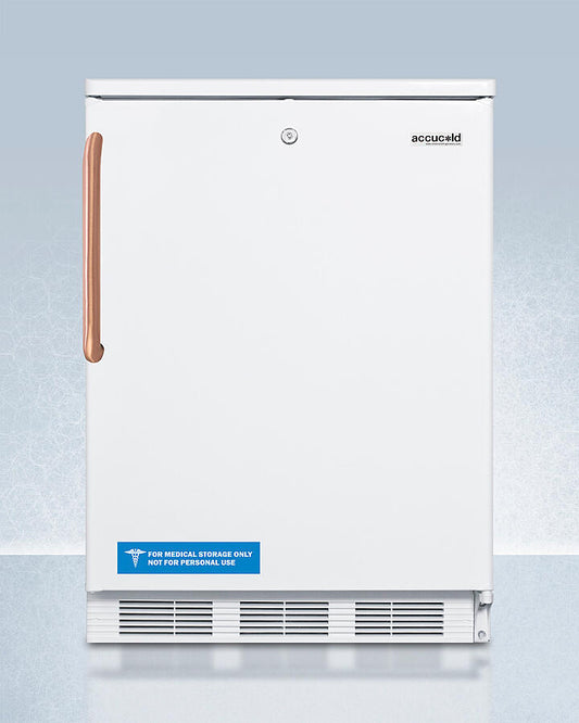 Summit FF7LWTBC Commercially Listed Freestanding All-Refrigerator For General Purpose Use, With Pure Copper Handle, Front Lock, Automatic Defrost Operation, And White Exterior