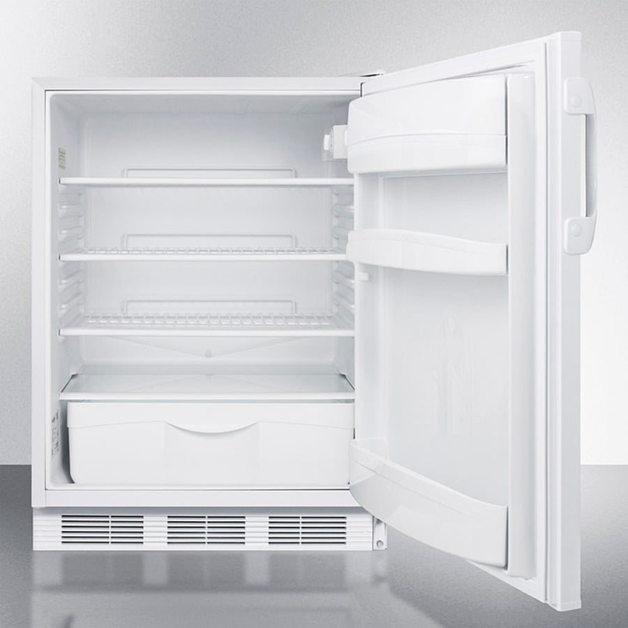 Summit FF6LWADA Ada Compliant All-Refrigerator For Freestanding General Purpose Use, With Lock, Automatic Defrost Operation And White Exterior