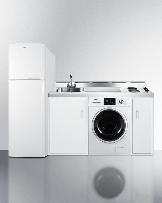 Summit ACKSPWD82 83" Wide All-In-One Kitchenette With Washer/Dryer Combo