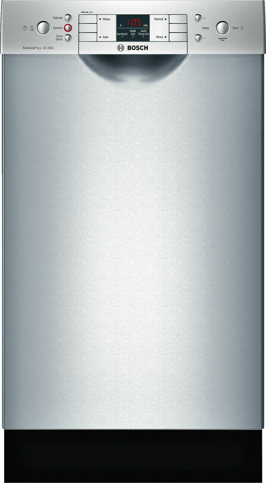 Bosch SPE53U55UC Ada 18" 300 Series Recessed Hndl, 4/4 Cycles, 46 Dba, Rckmatic, 9 Pl Stgs - Ss