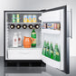 Summit FF63BBIFRADA Ada Compliant Built-In Undercounter All-Refrigerator For Residential Use, Auto Defrost With Stainless Steel Door Frame For Slide-In Panels And Black Cabinet