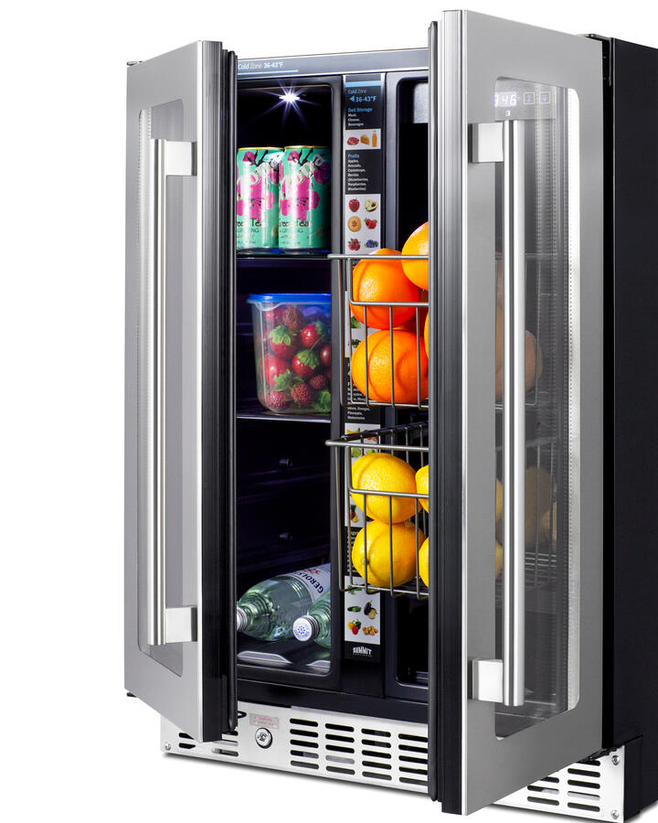 Summit ALFD24WBVPANTRY 24" Built-In Dual-Zone Produce Refrigerator, Ada Compliant