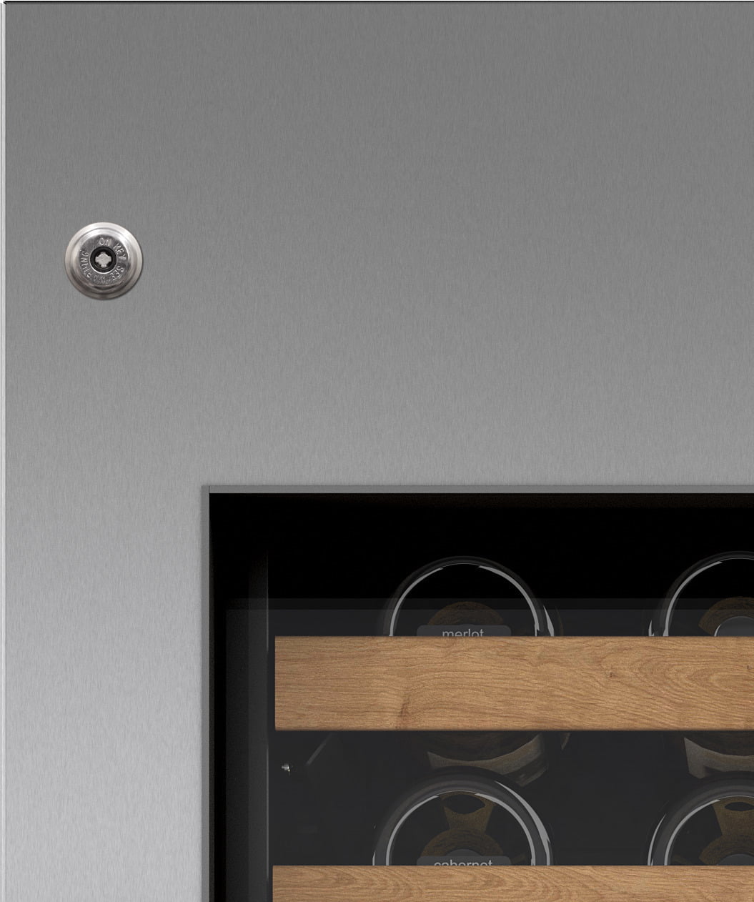 Sub-Zero 7025391 Stainless Steel Door Panel With Tubular Handle And Lock And 6" Toe Kick - Left Hinge