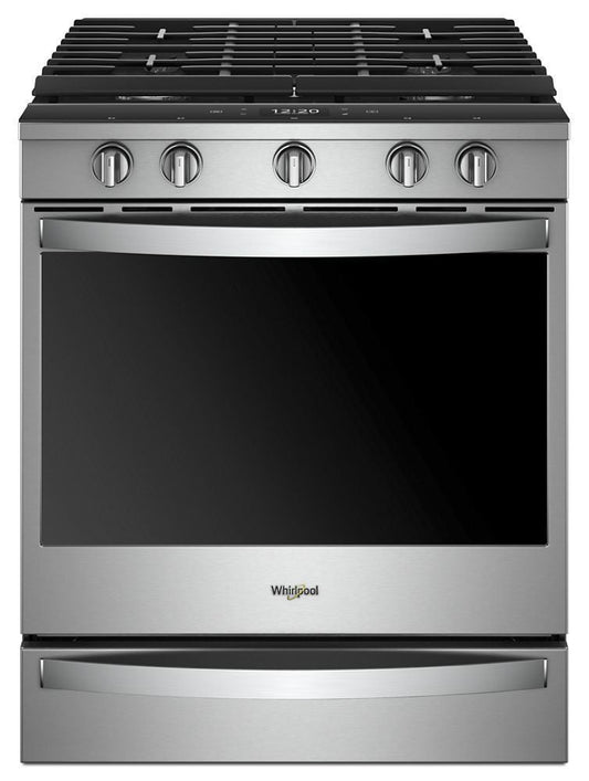 Whirlpool WEG750H0HZ 5.8 Cu. Ft. Smart Slide-In Gas Range With Ez-2-Lift Hinged Cast-Iron Grates