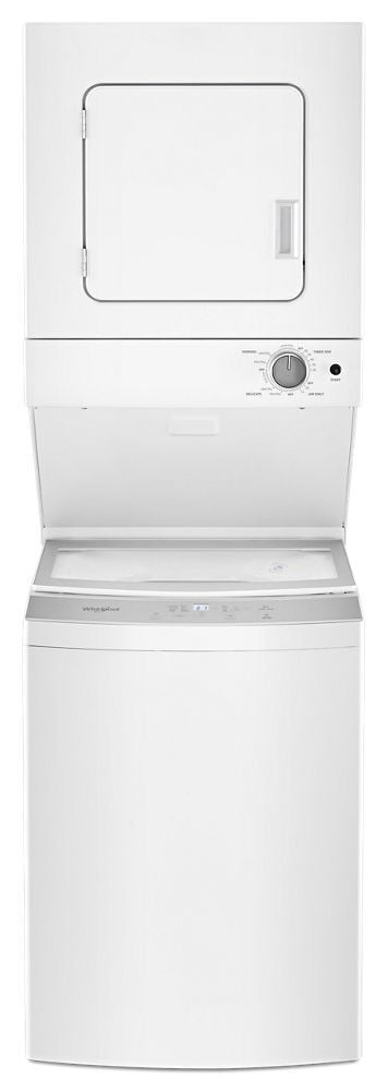 Whirlpool WET4124HW 1.6 Cu.Ft, 120V/20A Electric Stacked Laundry Center With 6 Wash Cycles And Wrinkle Shield