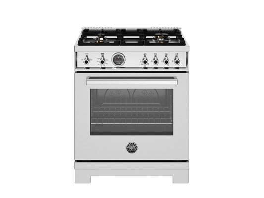 Bertazzoni PRO304BFGMXT 30 Inch All Gas Range, 4 Brass Burners Stainless Steel