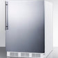 Summit FF6WBI7SSHVADA Ada Compliant Commercial All-Refrigerator For Built-In General Purpose Use, Auto Defrost W/Stainless Steel Wrapped Door, Thin Handle, And White Cabinet
